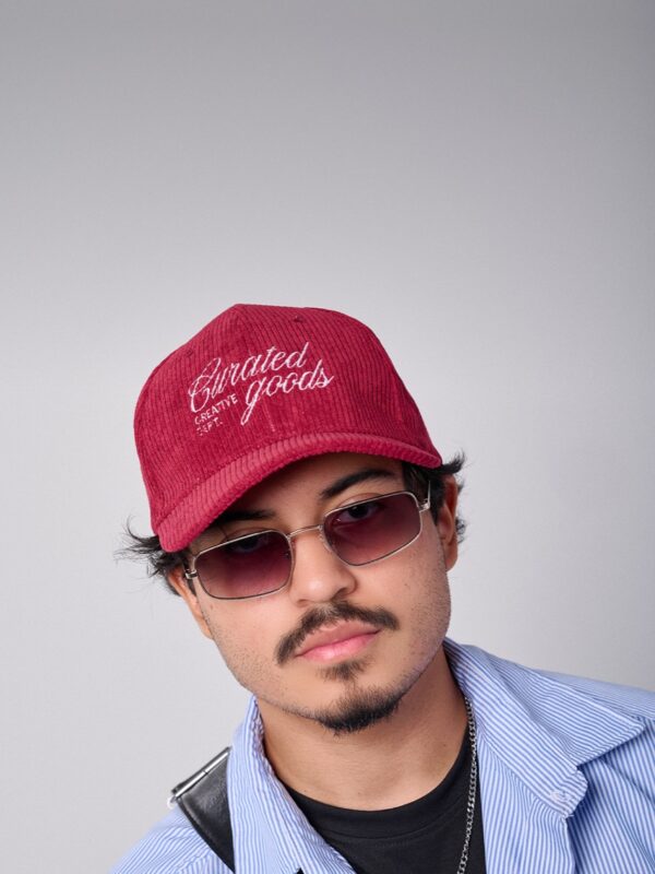 stmnt essential burgundy corduroy cap