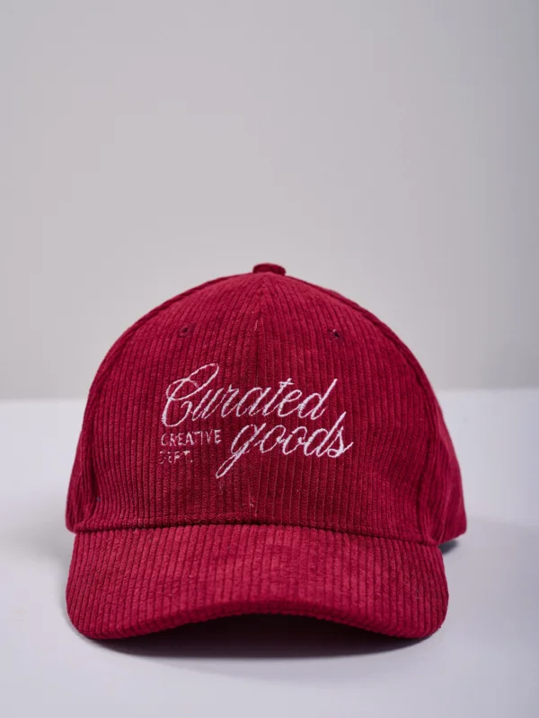 stmnt essential burgundy corduroy cap