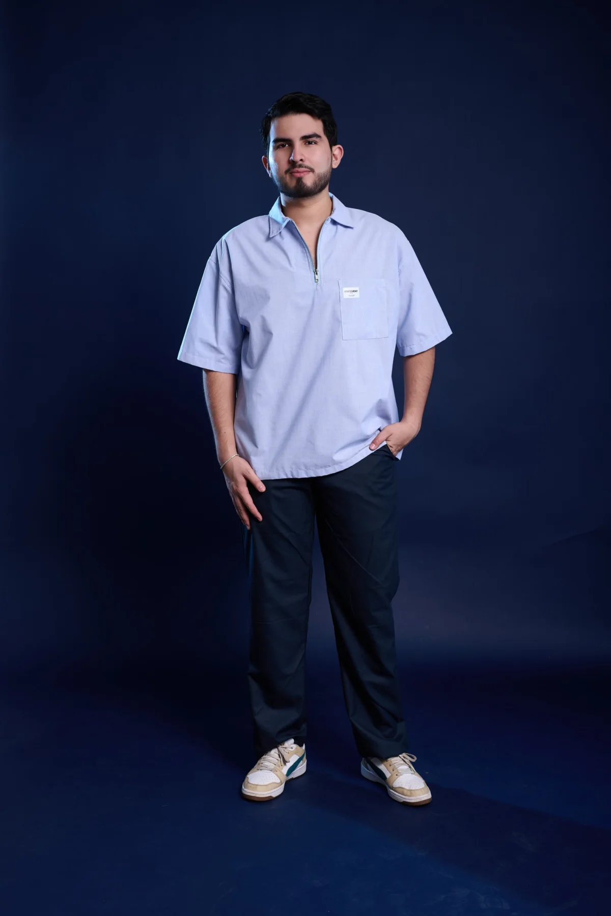 boxy zip up shirt