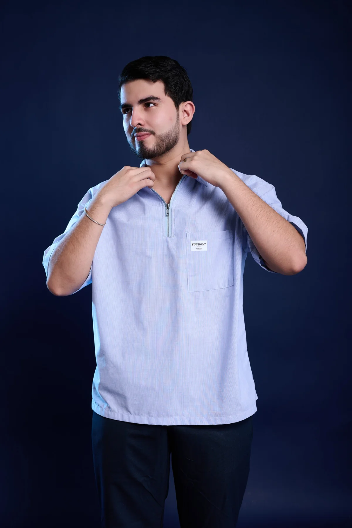 boxy zip up shirt