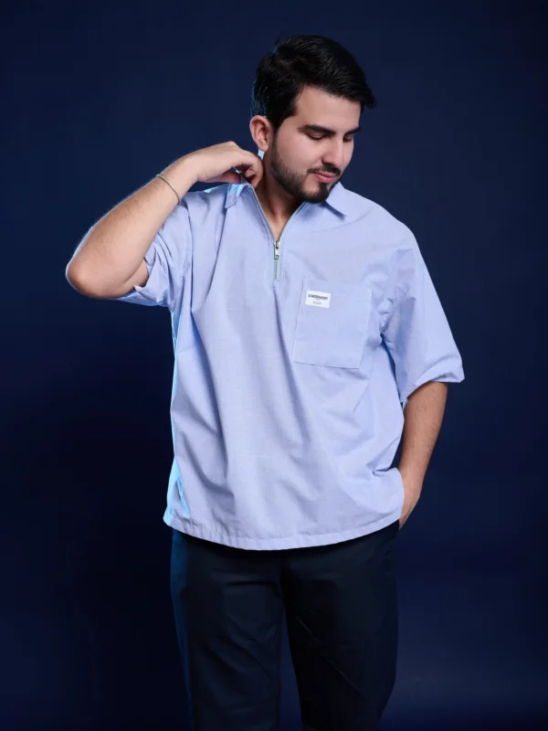 boxy zip up shirt
