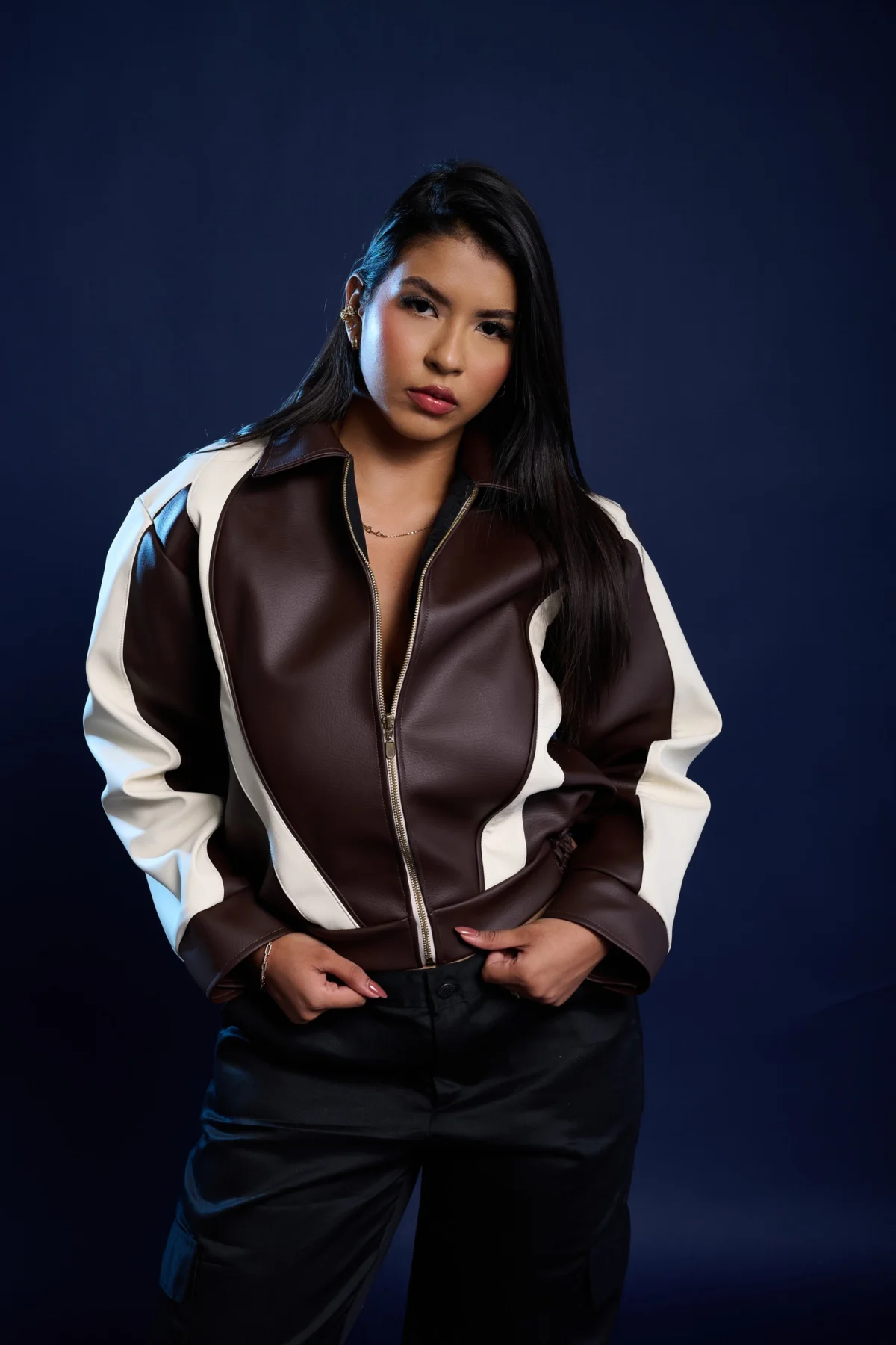 vegan leather bomber jacket