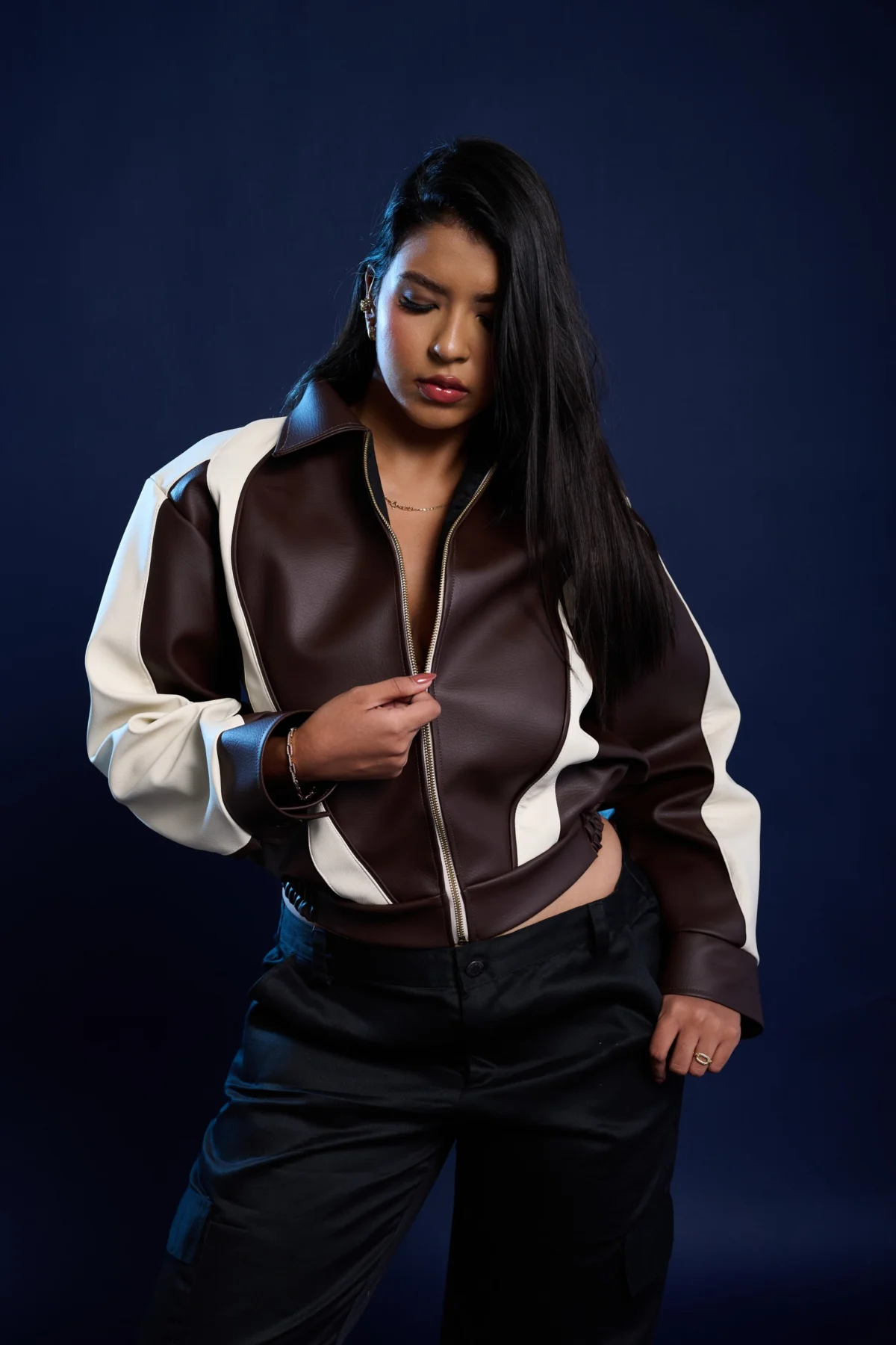 vegan leather bomber jacket