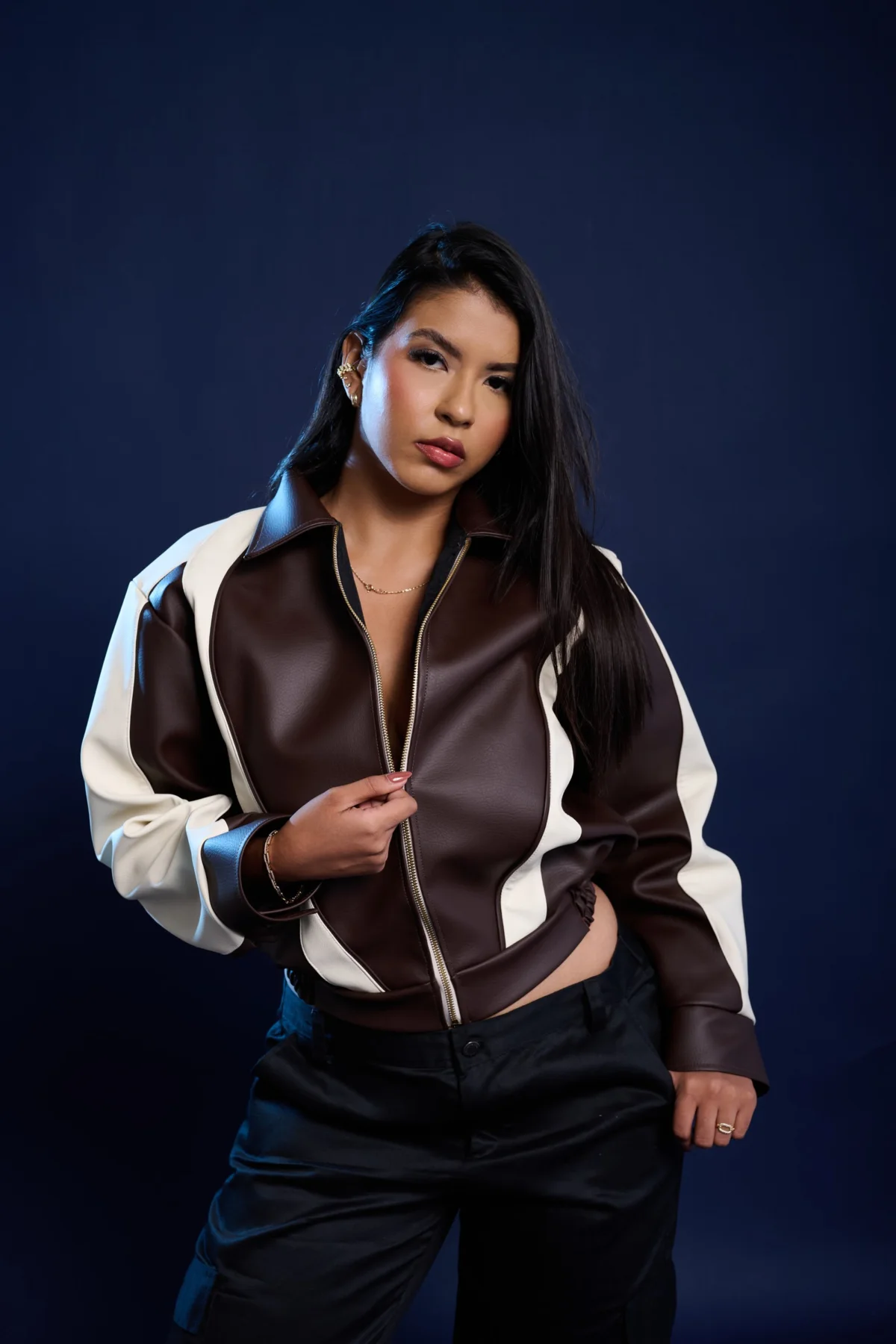 vegan leather bomber jacket