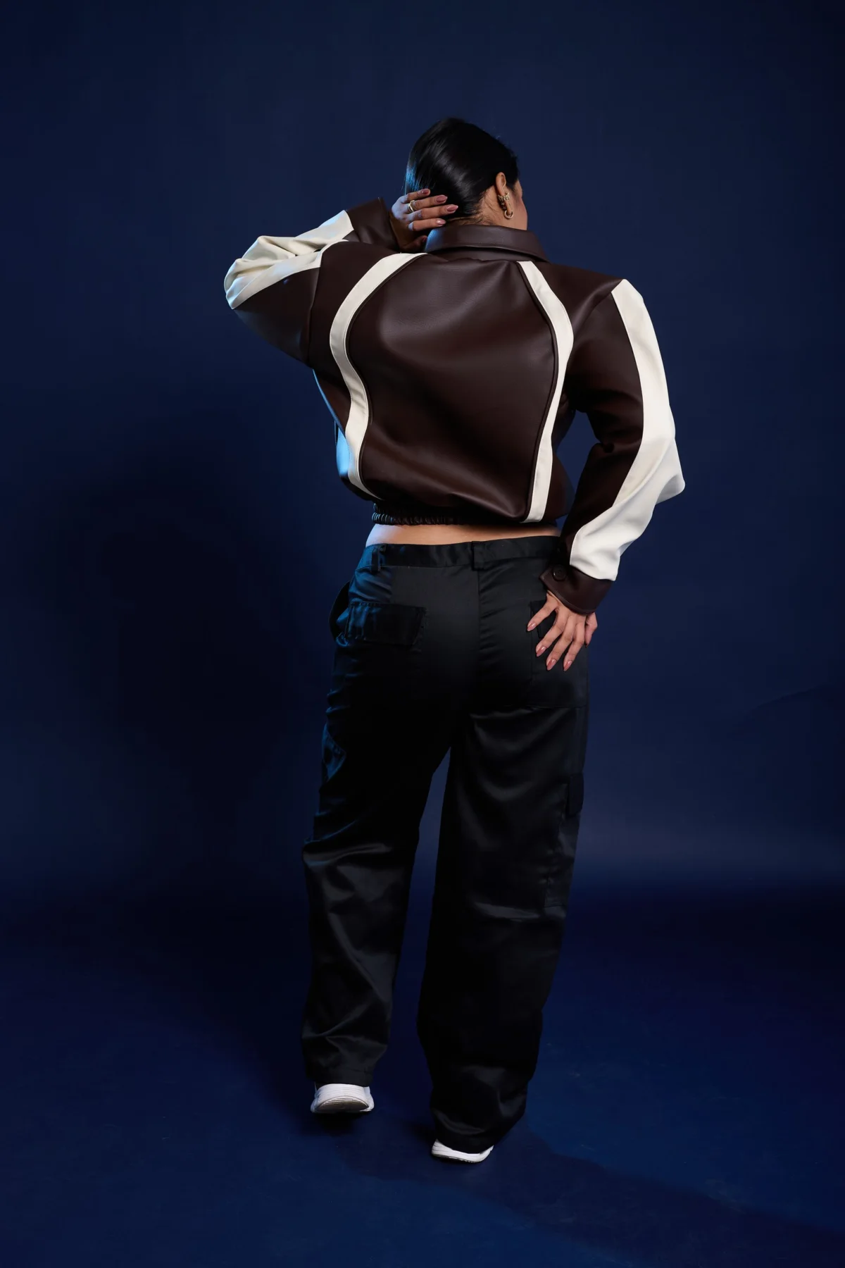vegan leather bomber jacket