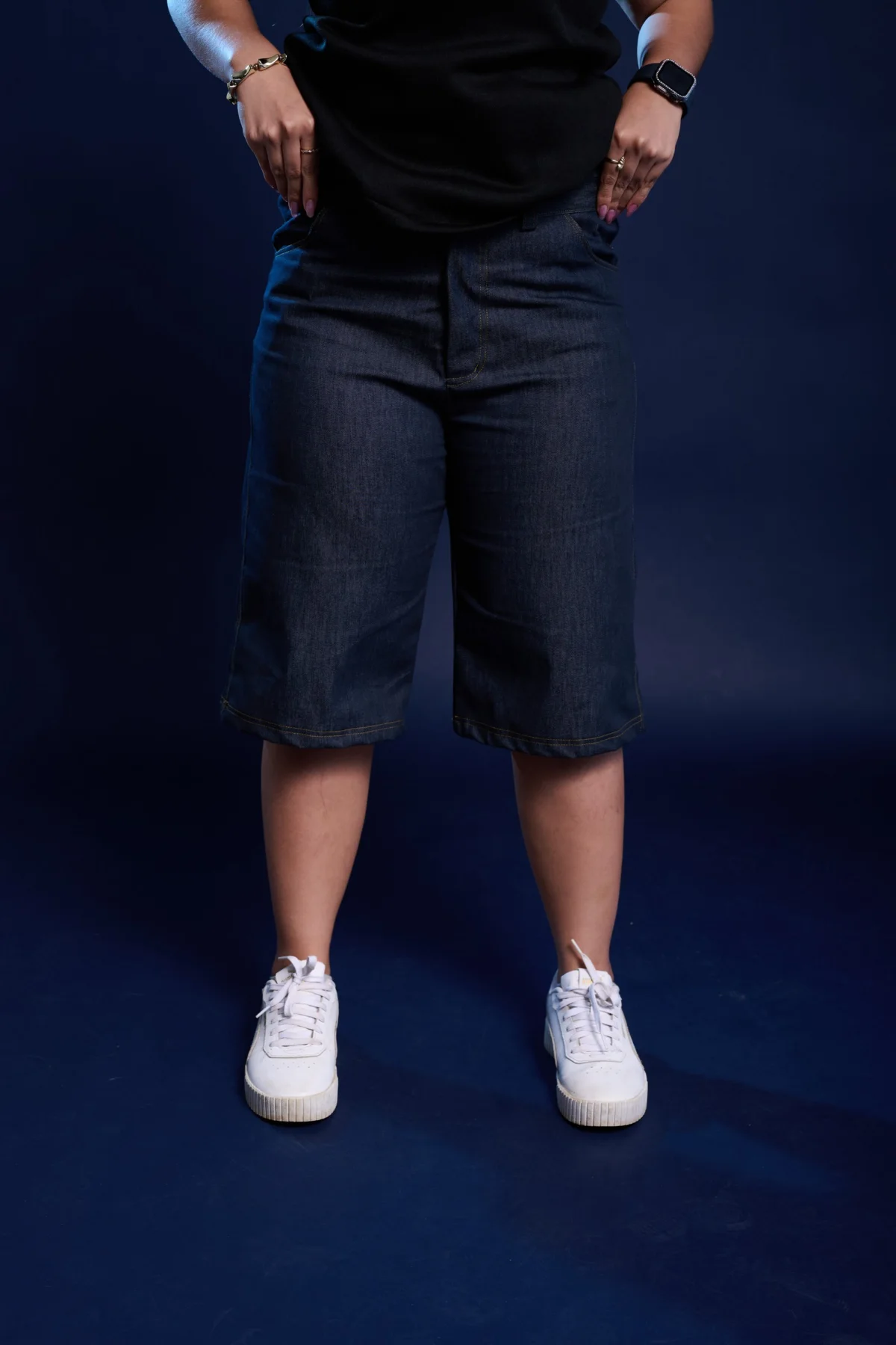 long denim shorts
