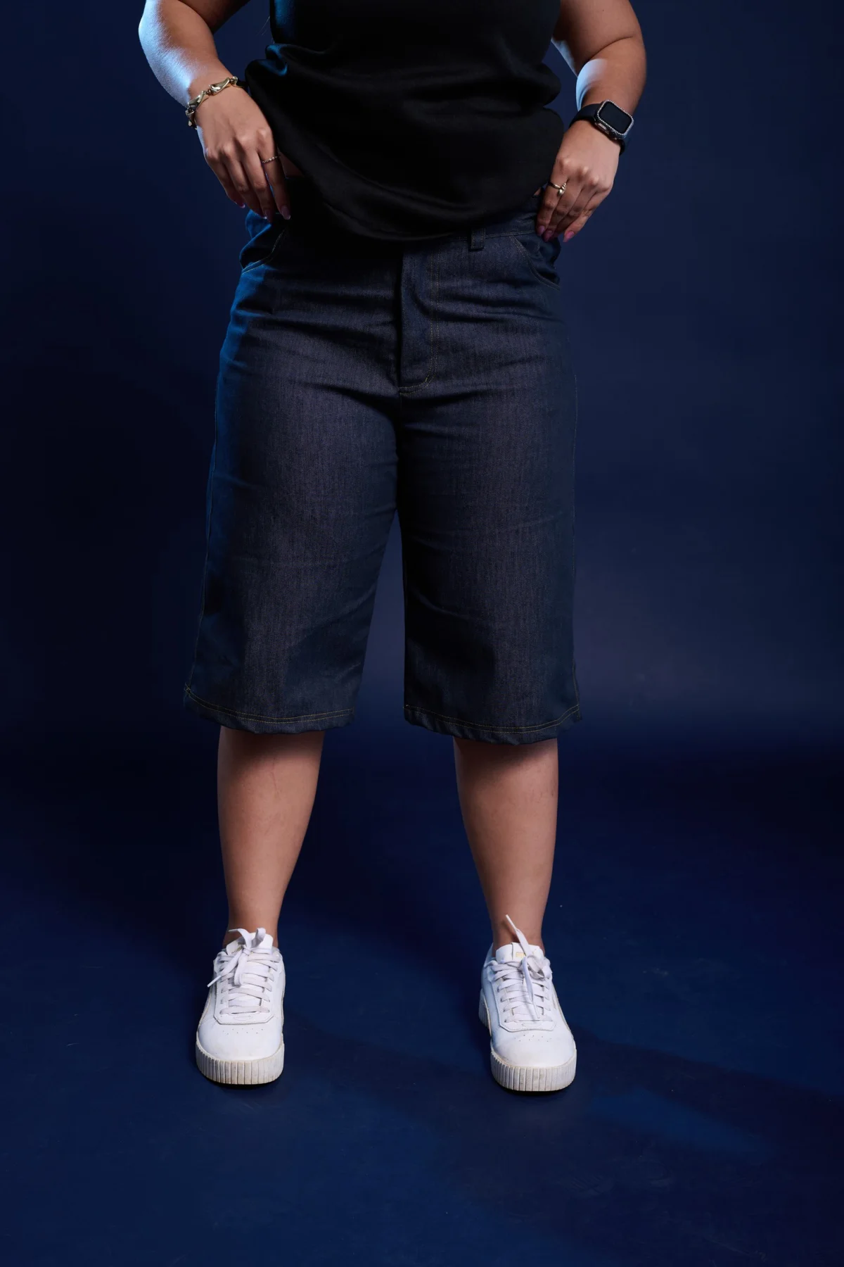 long denim shorts