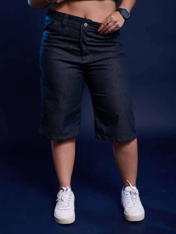 long denim shorts
