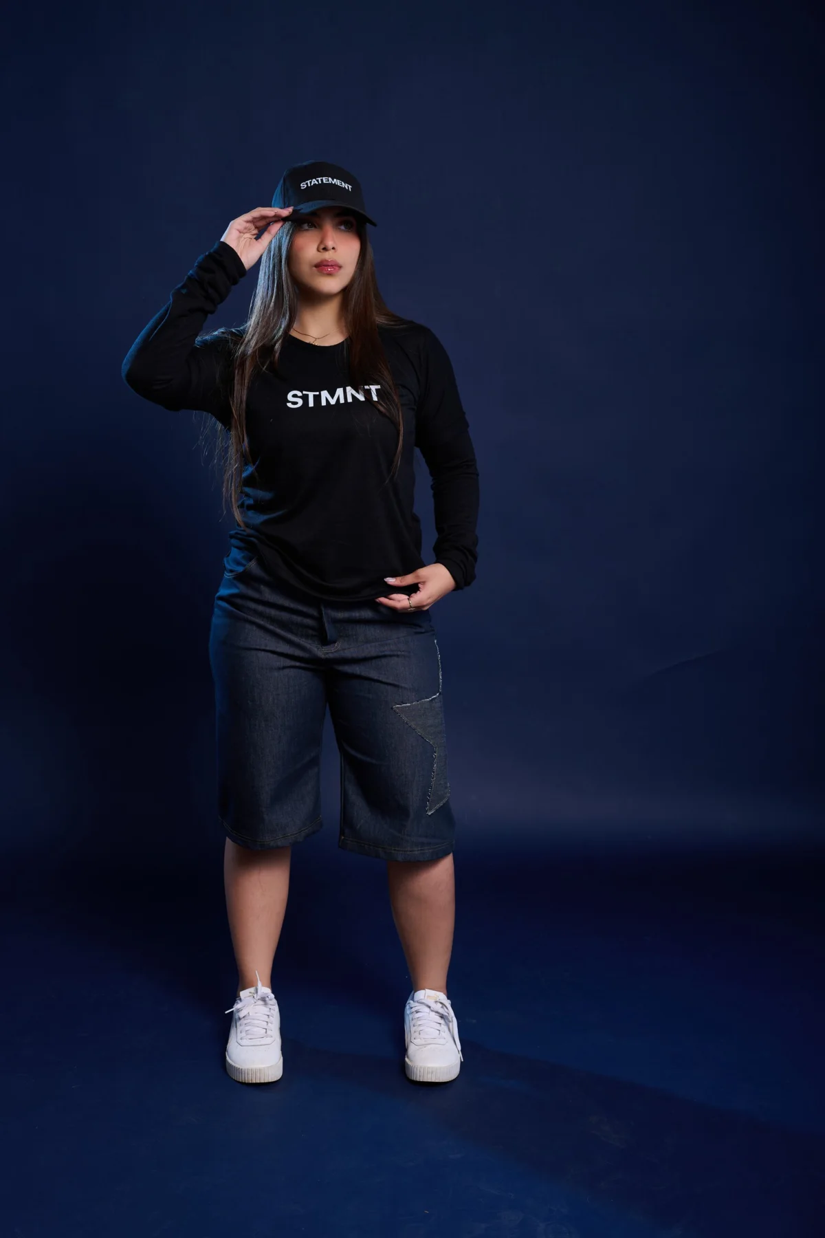 statement black wool cap