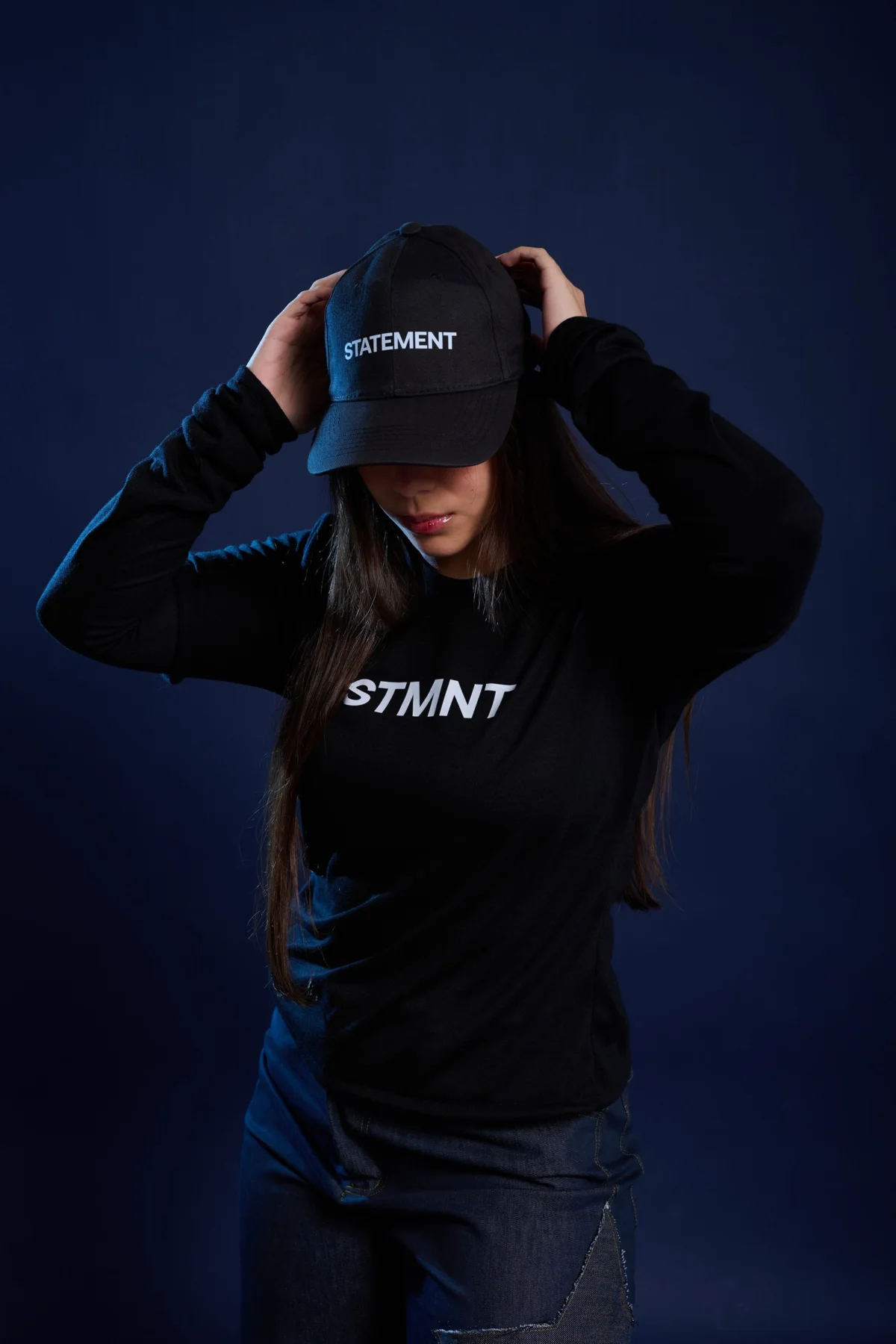 statement black wool cap