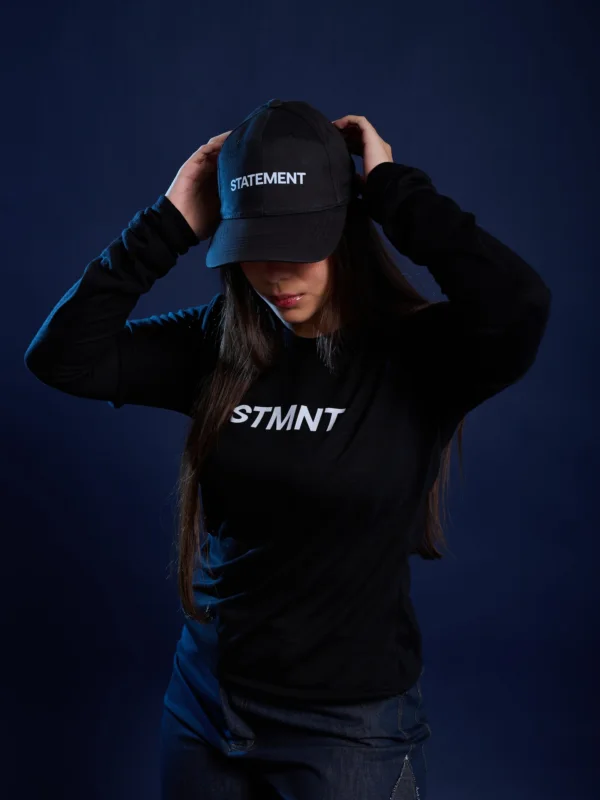 statement black wool cap