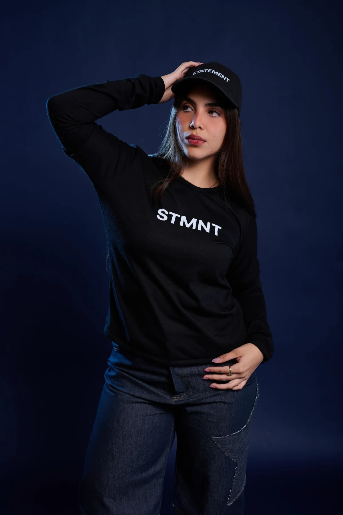 statement black wool cap