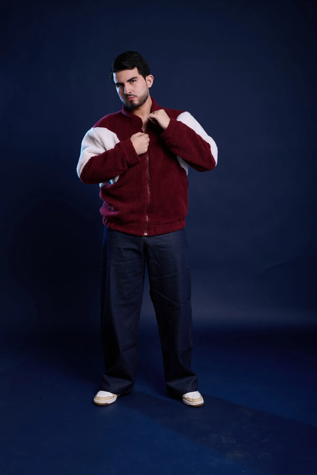 patchwork sherpa jacket