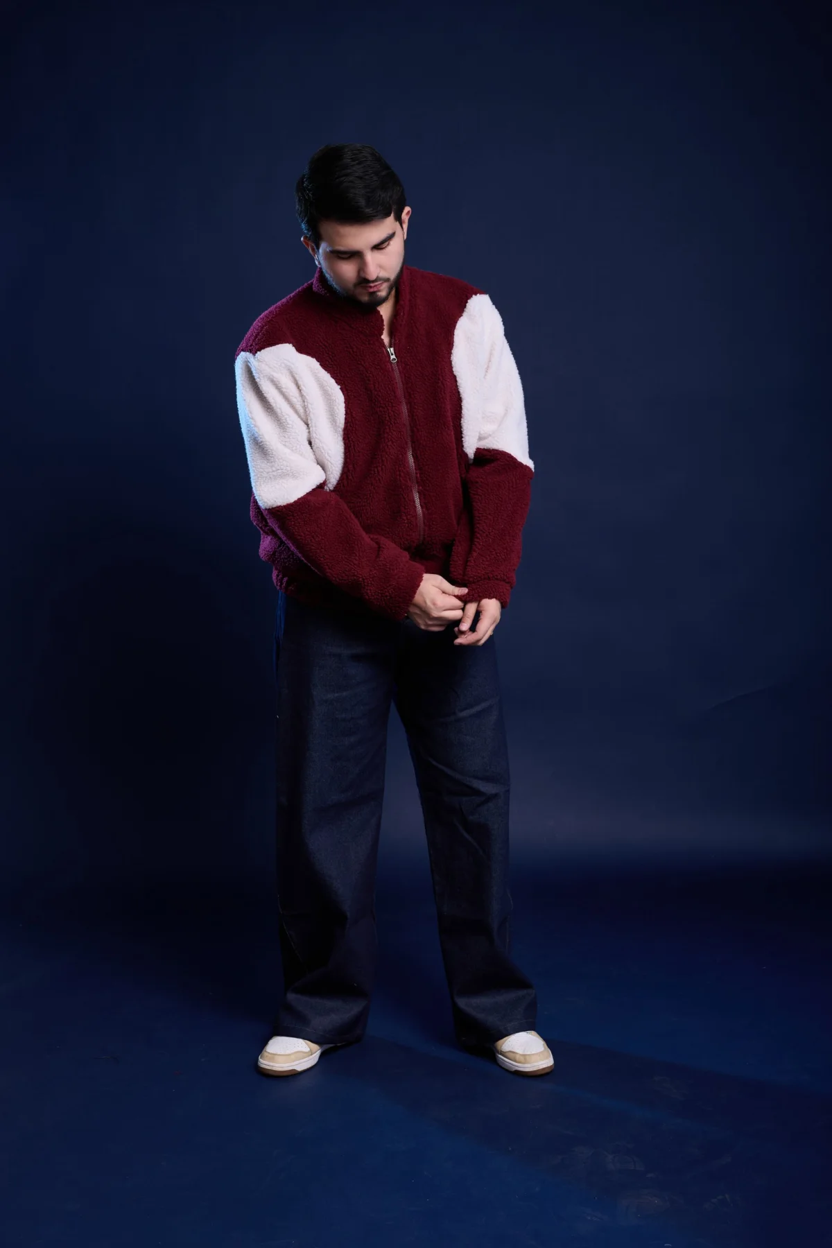 patchwork sherpa jacket