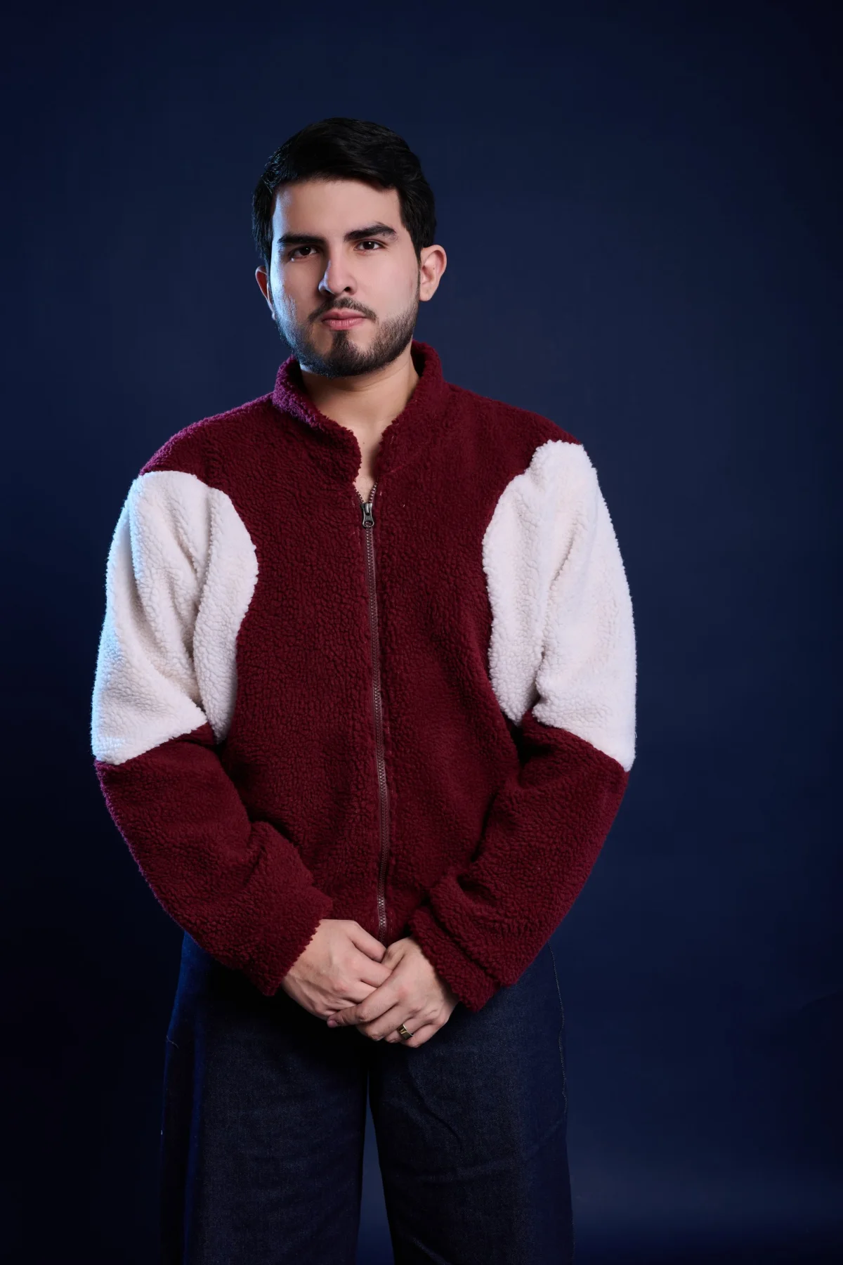 patchwork sherpa jacket