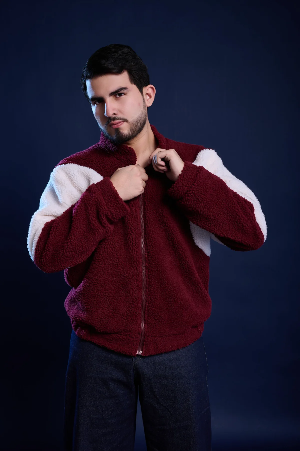 patchwork sherpa jacket