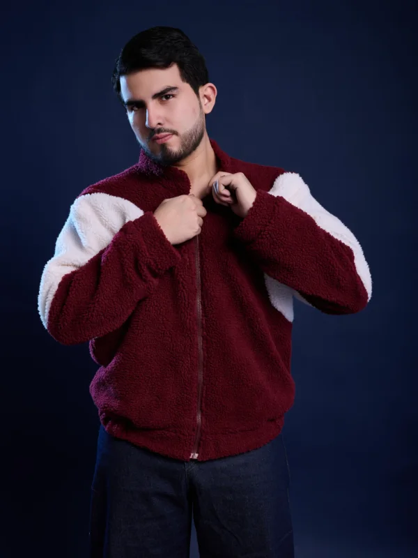 patchwork sherpa jacket