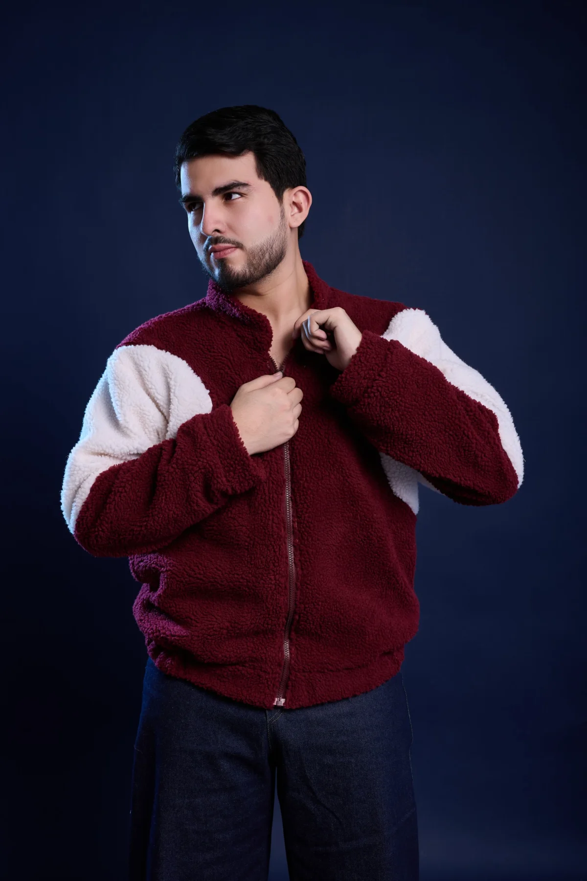 patchwork sherpa jacket