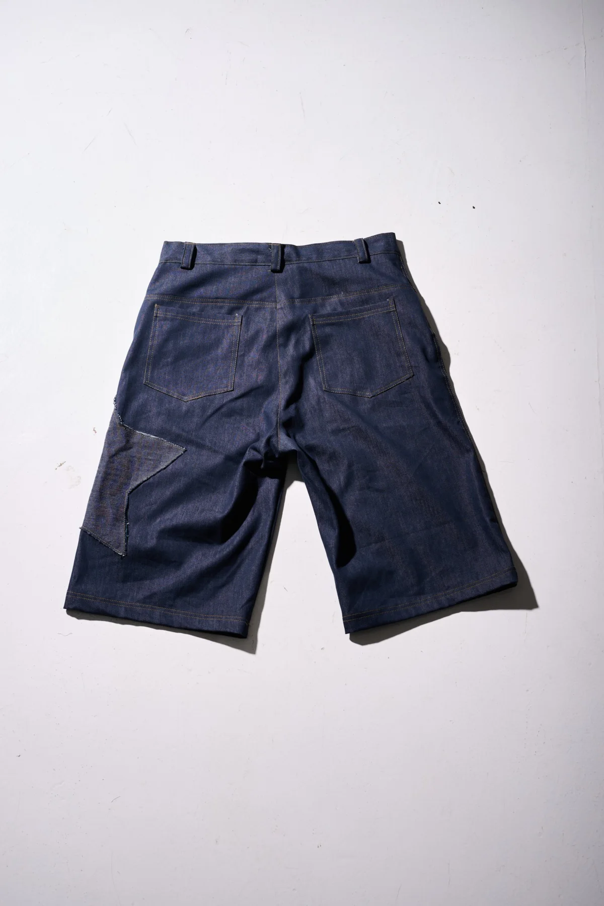 patch denim shorts