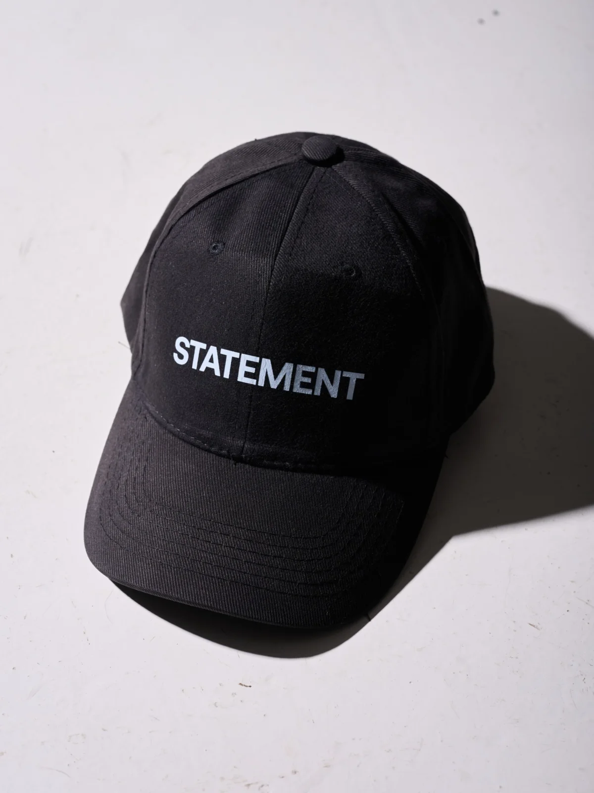 statement black wool cap