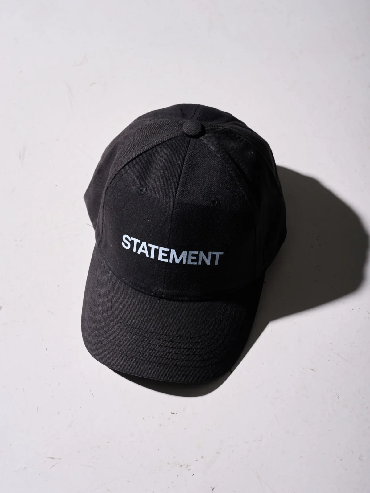 statement black wool cap