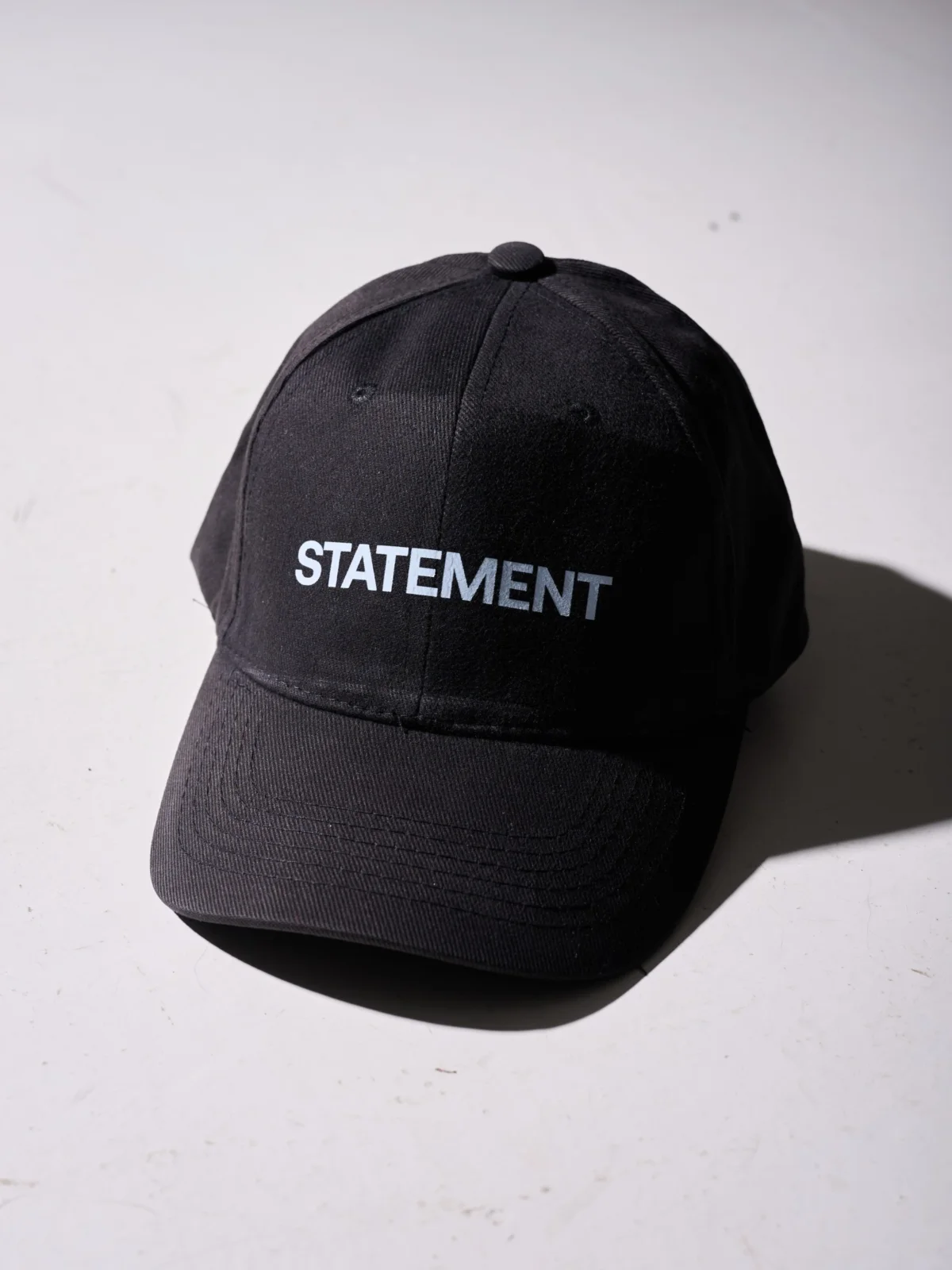 statement black wool cap